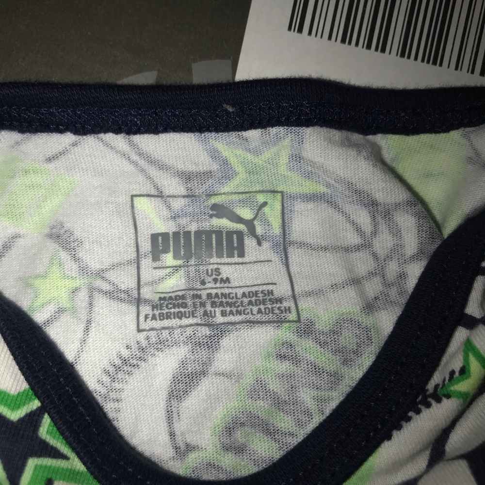Three different Puma onesies